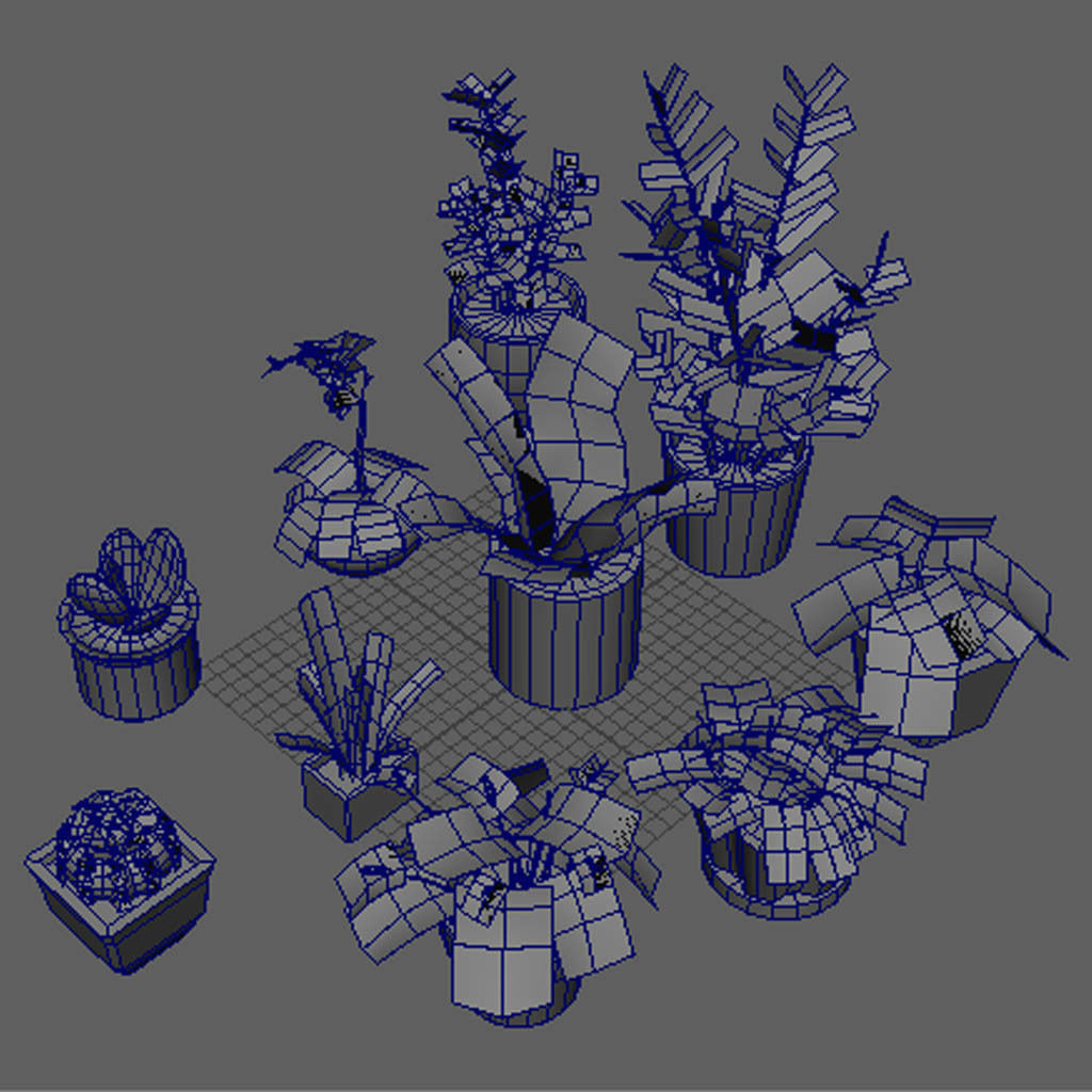 Indoor Plant Pack Low Poly Low-poly 3D model_1