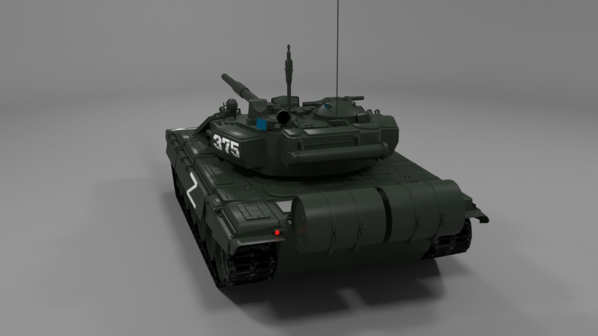 High-Quality T90A Main Battle Tank with Iconic Z Marking Low-poly 3D model_8