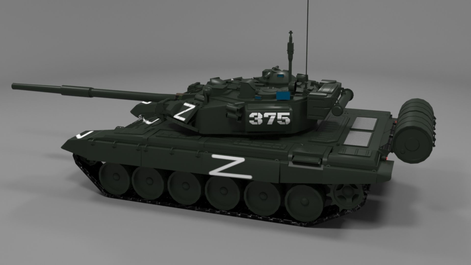 High-Quality T90A Main Battle Tank with Iconic Z Marking Low-poly 3D model_10