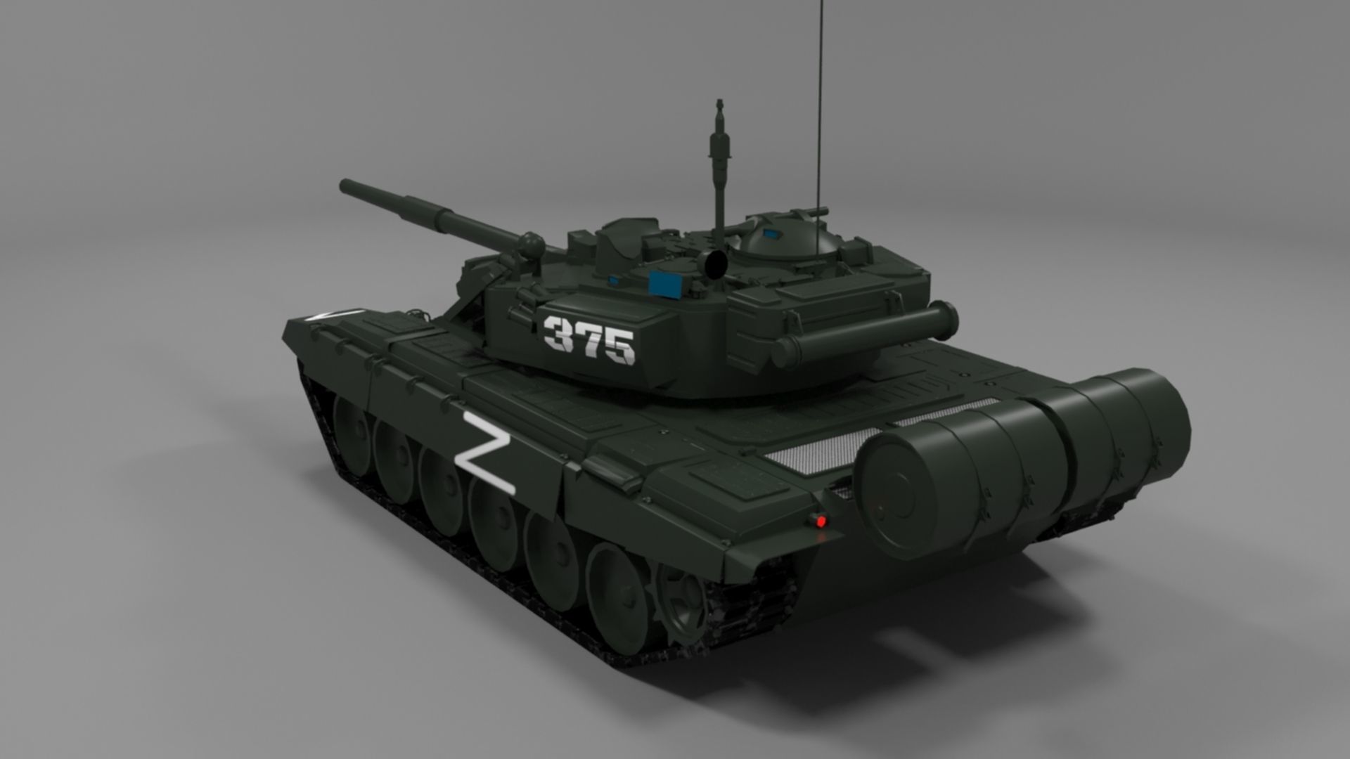 High-Quality T90A Main Battle Tank with Iconic Z Marking Low-poly 3D model_7