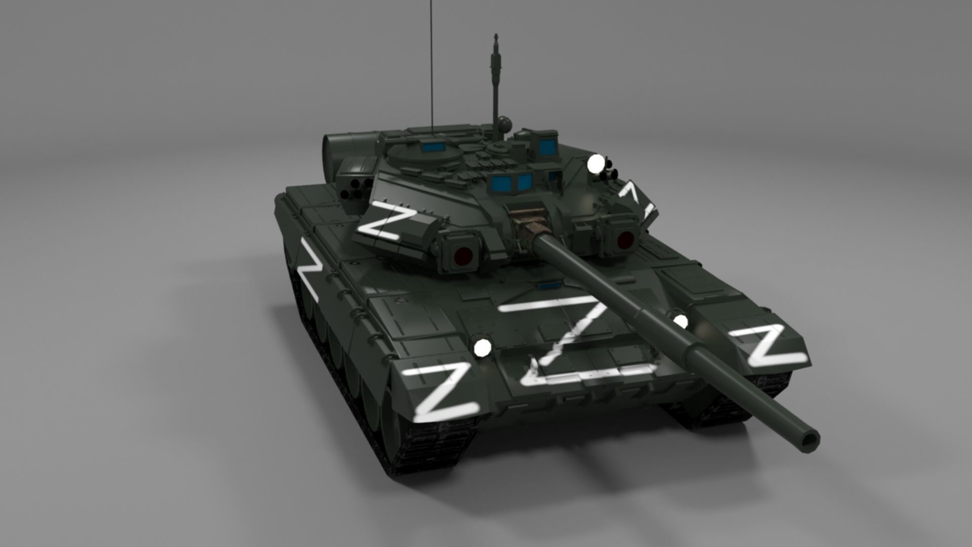 High-Quality T90A Main Battle Tank with Iconic Z Marking Low-poly 3D model_16