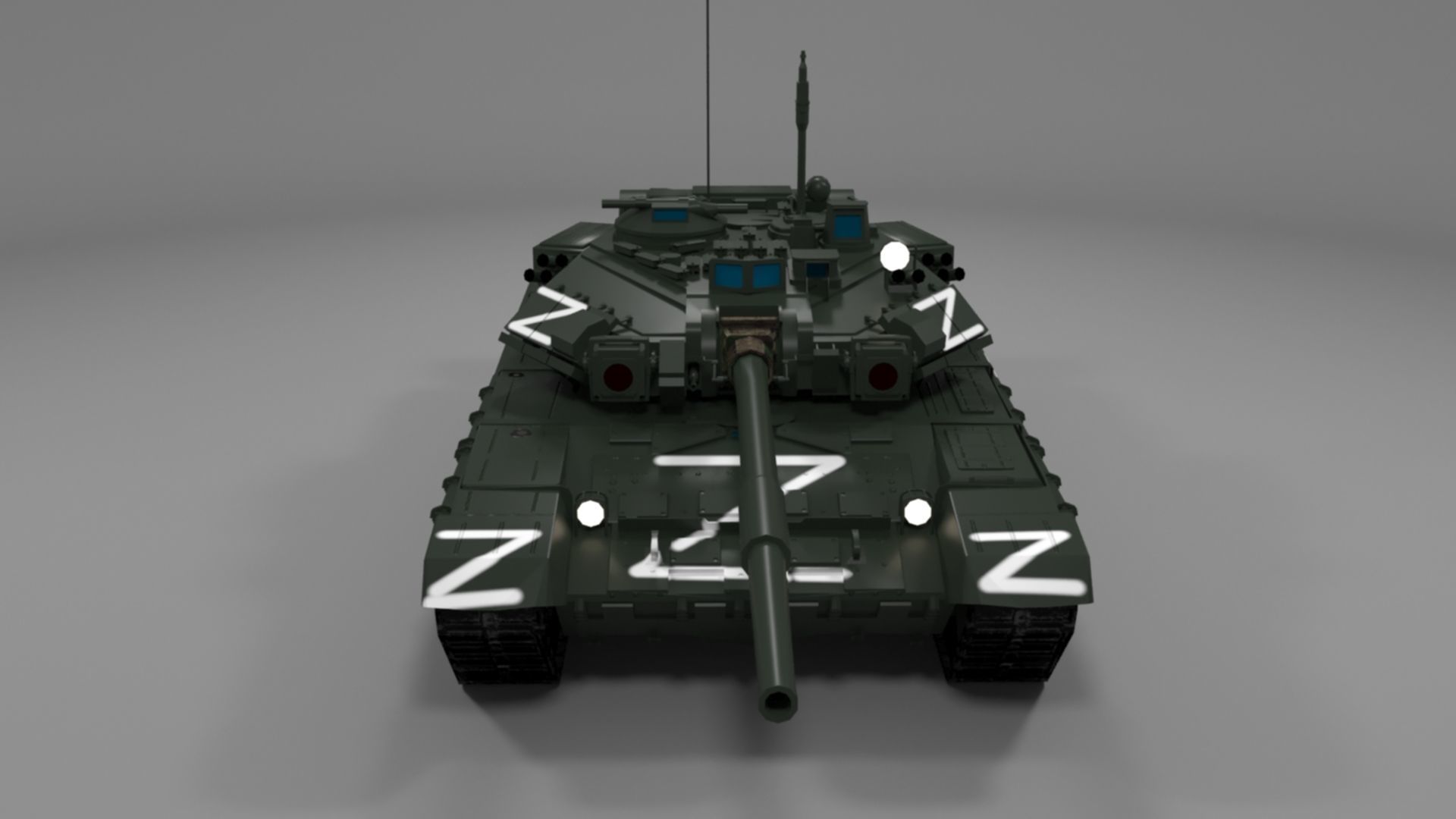 High-Quality T90A Main Battle Tank with Iconic Z Marking Low-poly 3D model_18
