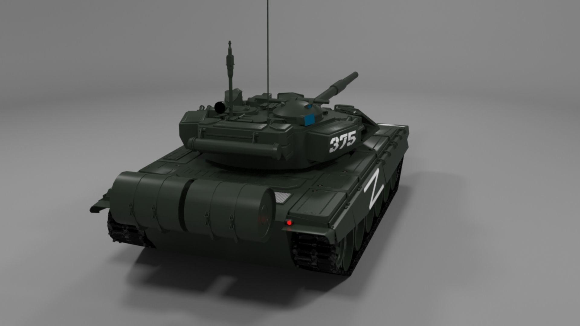High-Quality T90A Main Battle Tank with Iconic Z Marking Low-poly 3D model_11