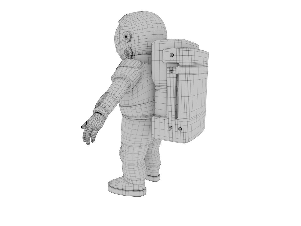 CARTOON  ASTRONAUT 3D model_4