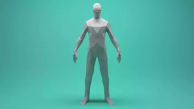 Low Poly Human polygonal man Low-poly 3D model