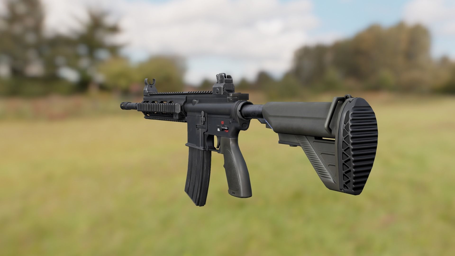 HK416D Assault Rifle Low-poly 3D model_2