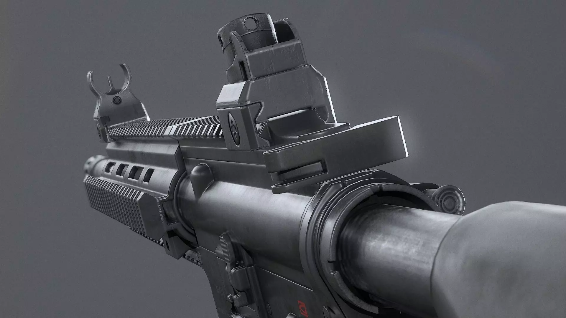 HK416D Assault Rifle Low-poly 3D model_0