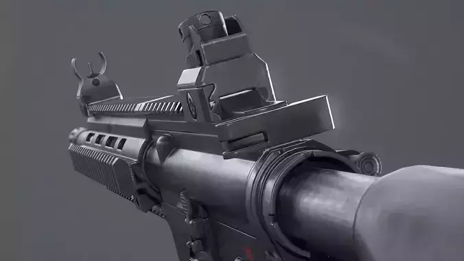 HK416D Assault Rifle Low-poly 3D model