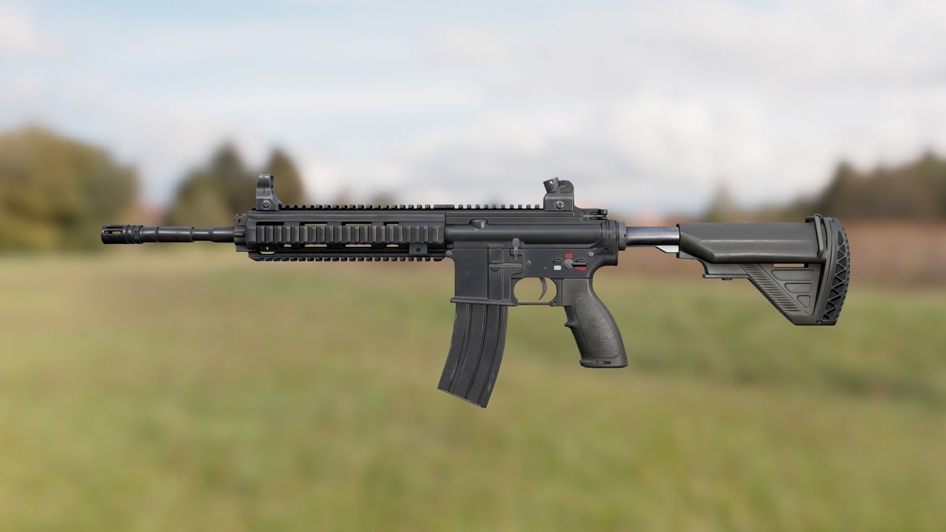 HK416D Assault Rifle Low-poly 3D model_6