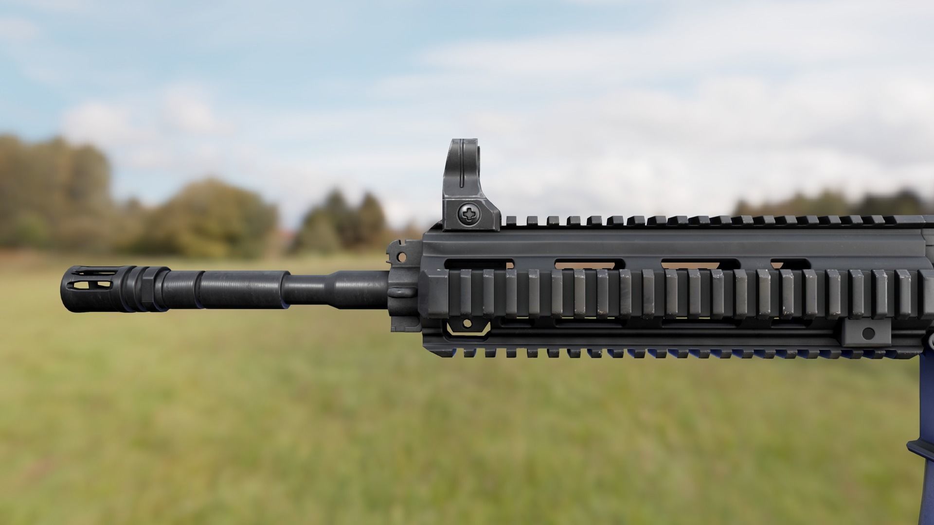 HK416D Assault Rifle Low-poly 3D model_5