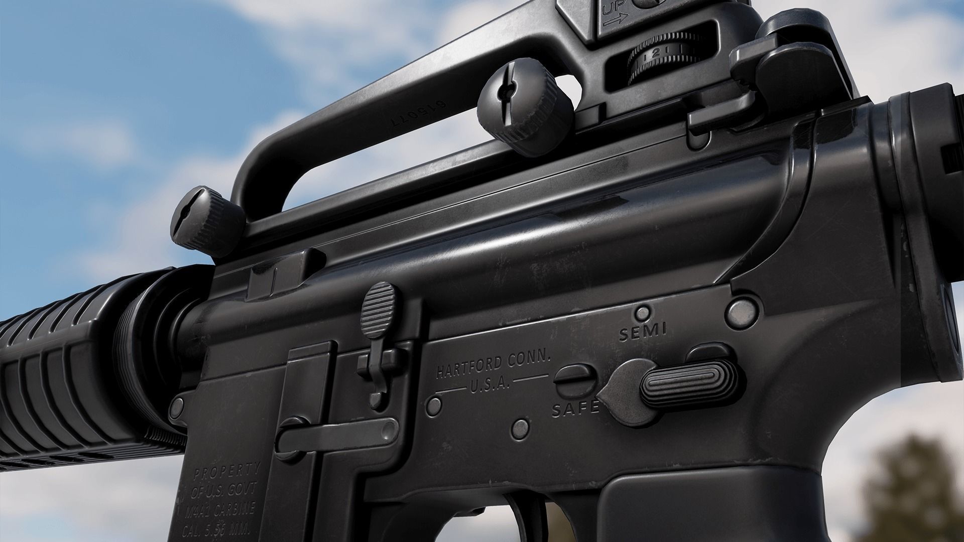 M4A1 - AR15 Assault Rifle Low-poly 3D model_4