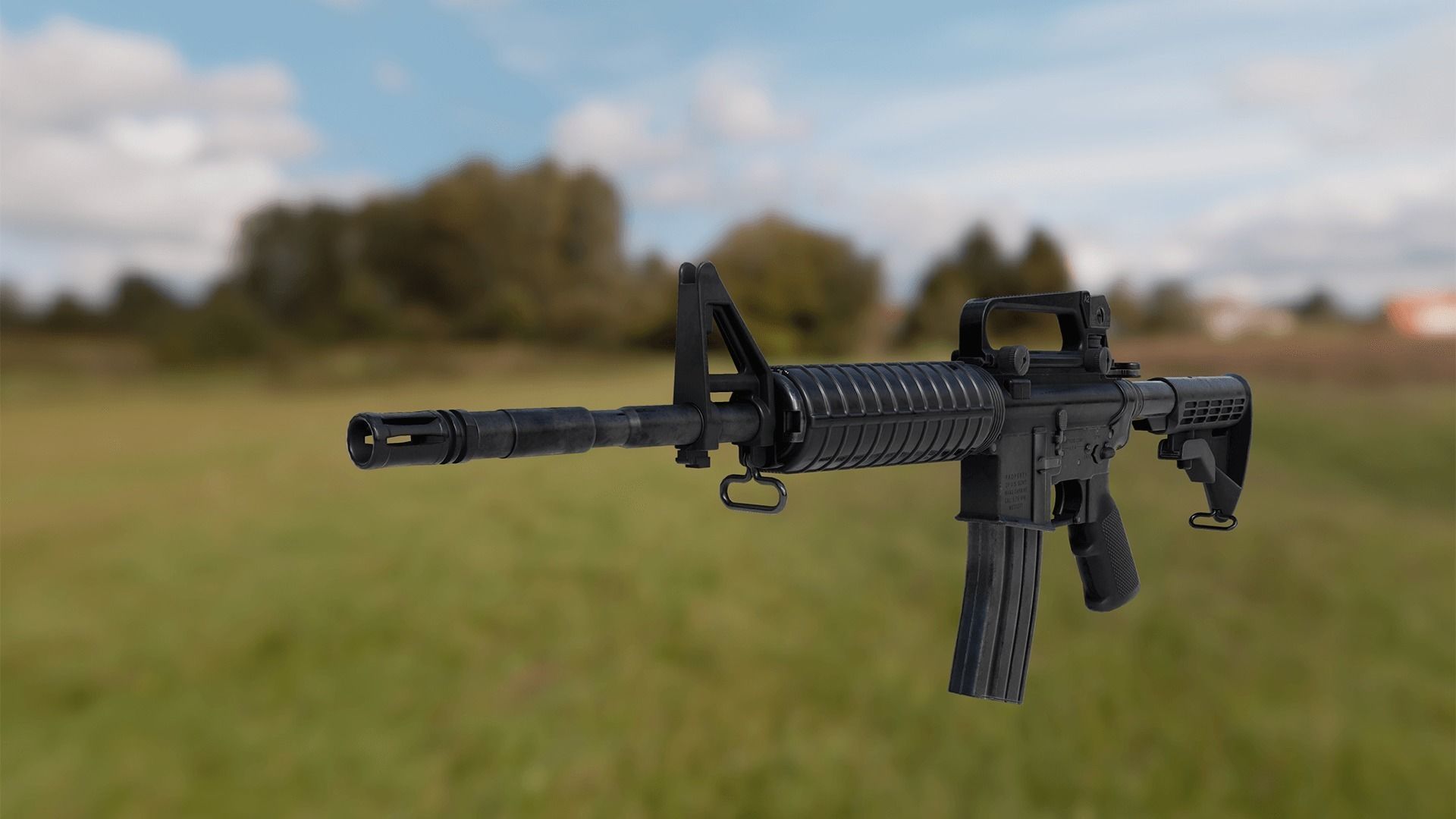 M4A1 - AR15 Assault Rifle Low-poly 3D model_2