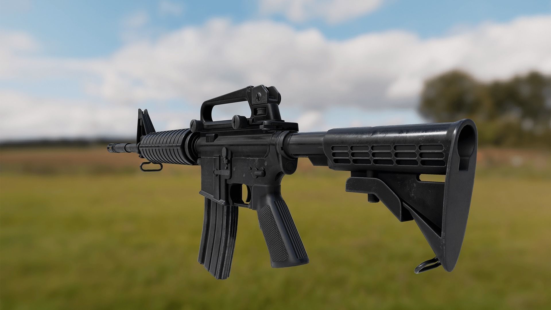 M4A1 - AR15 Assault Rifle Low-poly 3D model_1
