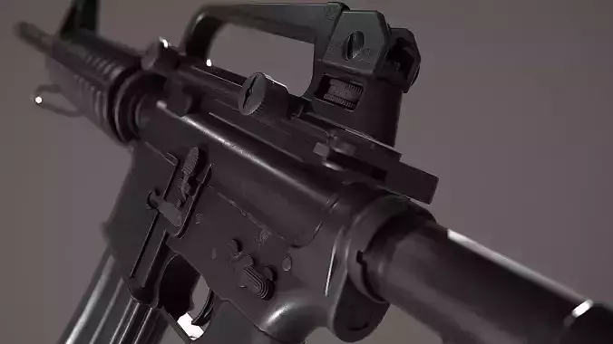 M4A1 - AR15 Assault Rifle Low-poly 3D model
