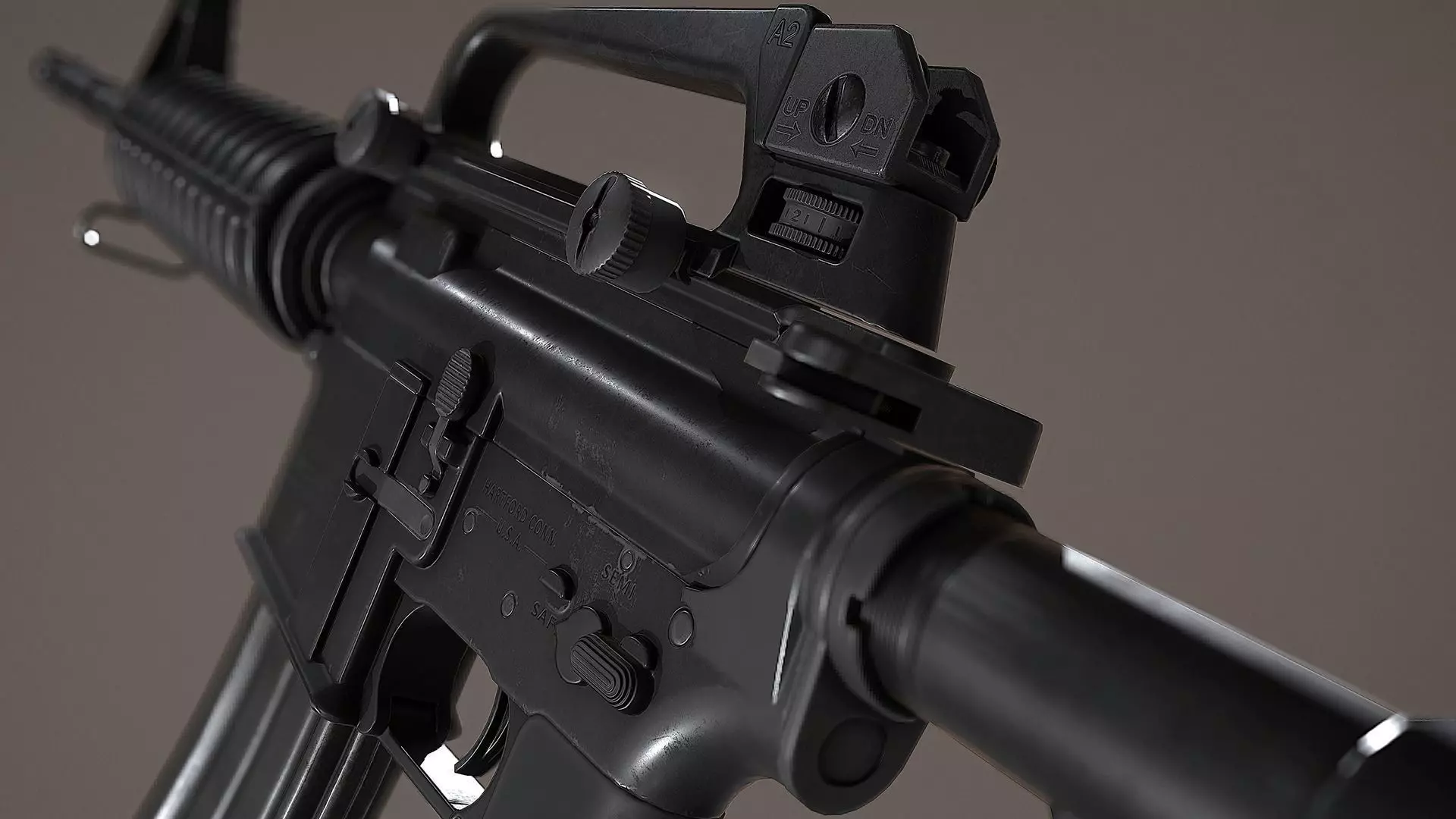 M4A1 - AR15 Assault Rifle Low-poly 3D model_0