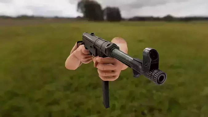 Animated FPS MP40 Pack Low-poly 3D model