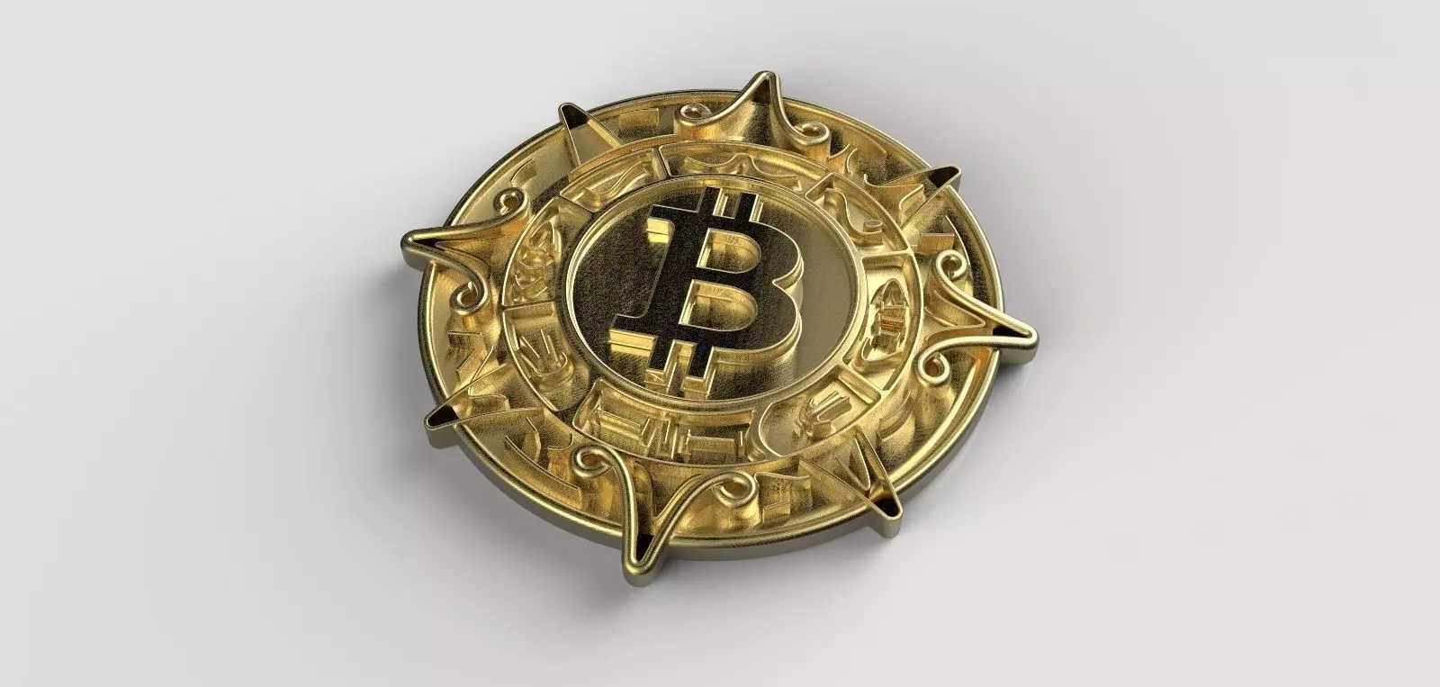 Bitcoin gold coin Free 3D model