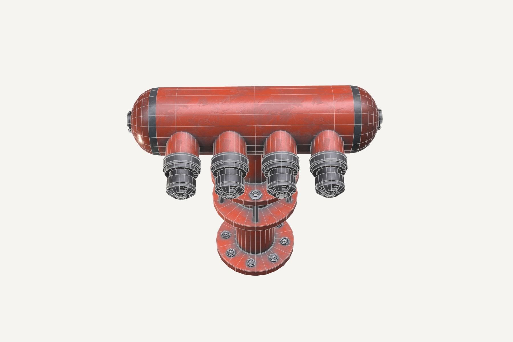 Industrial Water Hydrant Low-poly 3D model_6