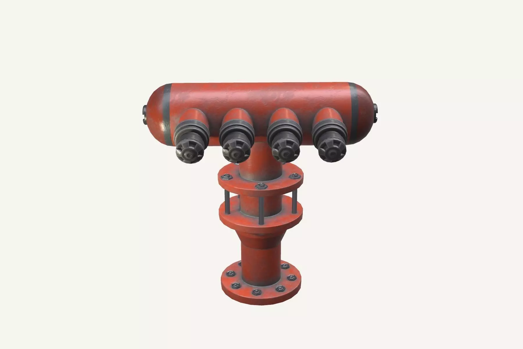 Industrial Water Hydrant Low-poly 3D model_0