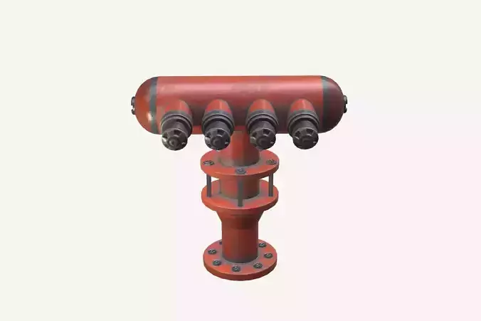 Industrial Water Hydrant Low-poly 3D model