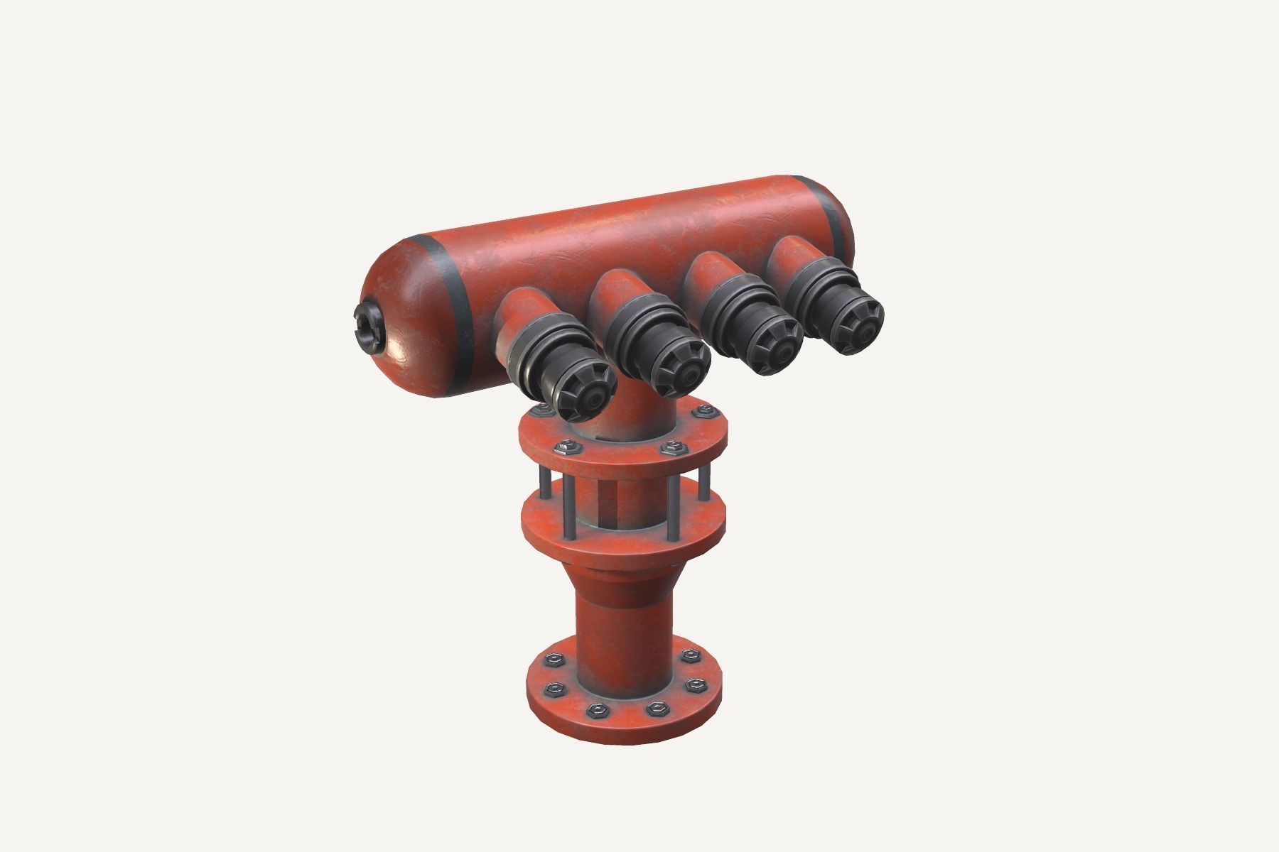 Industrial Water Hydrant Low-poly 3D model_1