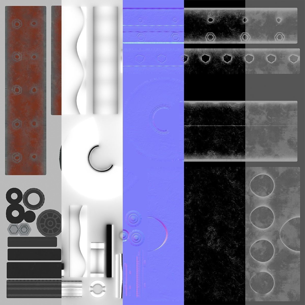 Industrial Water Hydrant Low-poly 3D model_8