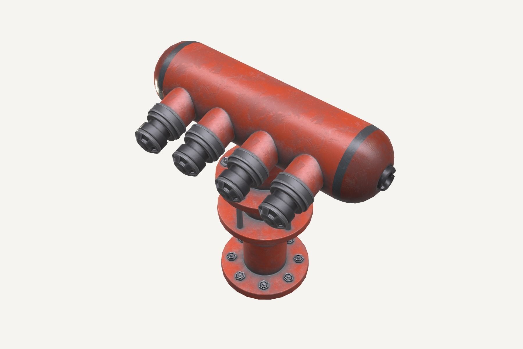 Industrial Water Hydrant Low-poly 3D model_3