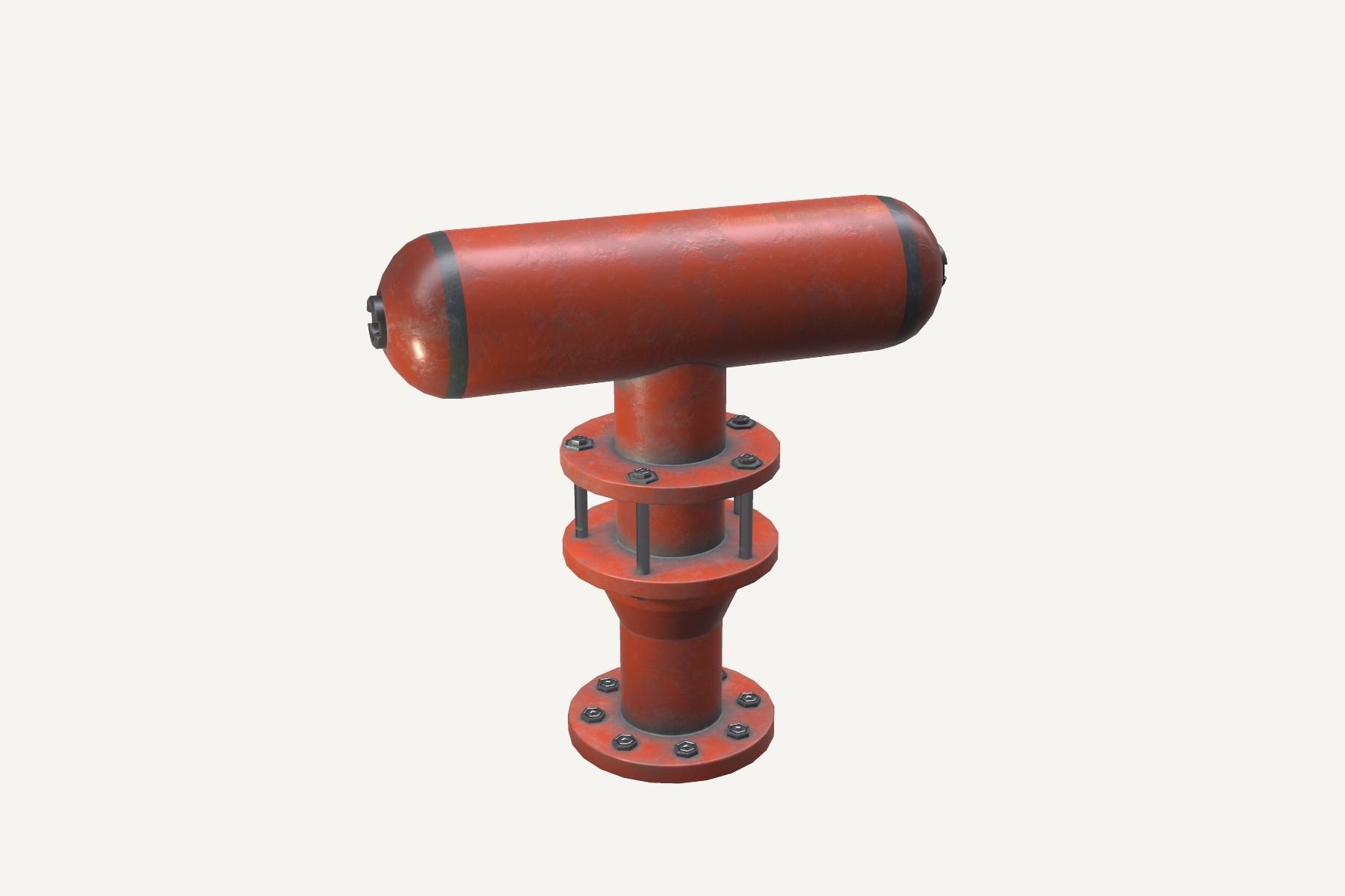 Industrial Water Hydrant Low-poly 3D model_4