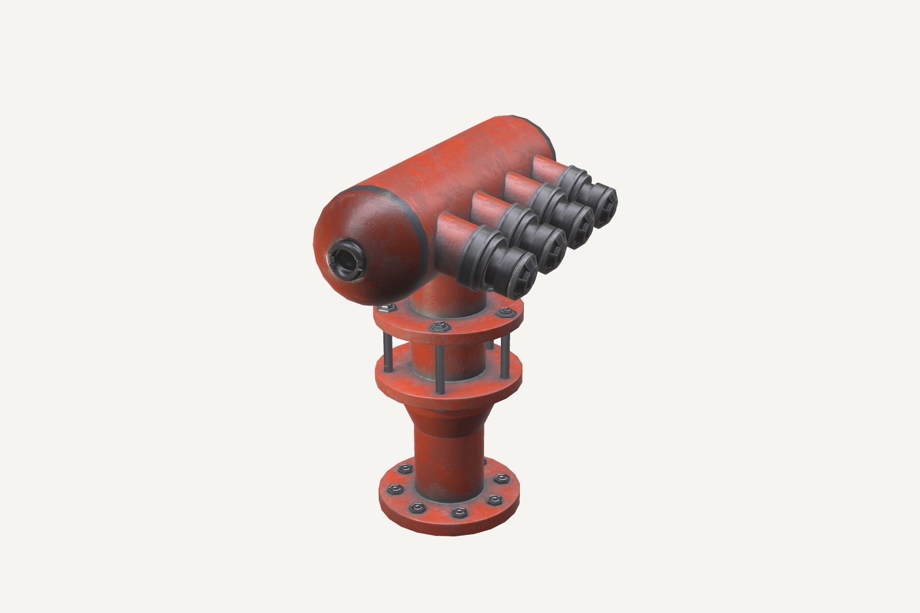 Industrial Water Hydrant Low-poly 3D model_2