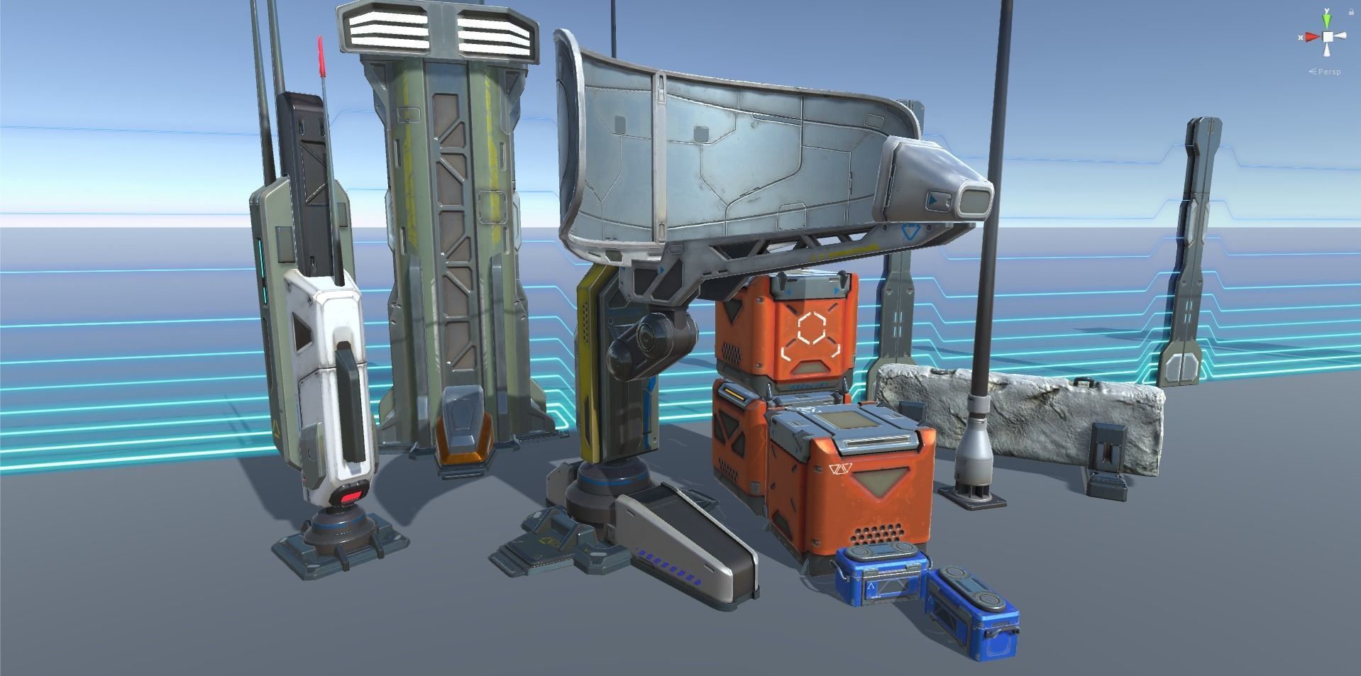 Sci - Fi Props Exterior Pack Low-poly 3D model_52
