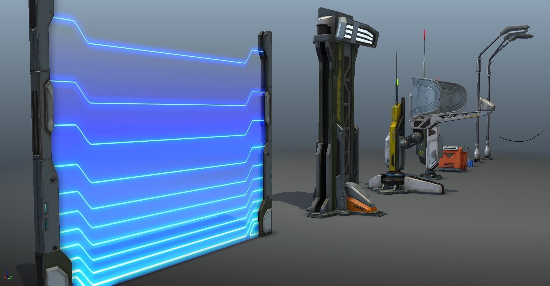 Sci - Fi Props Exterior Pack Low-poly 3D model_43