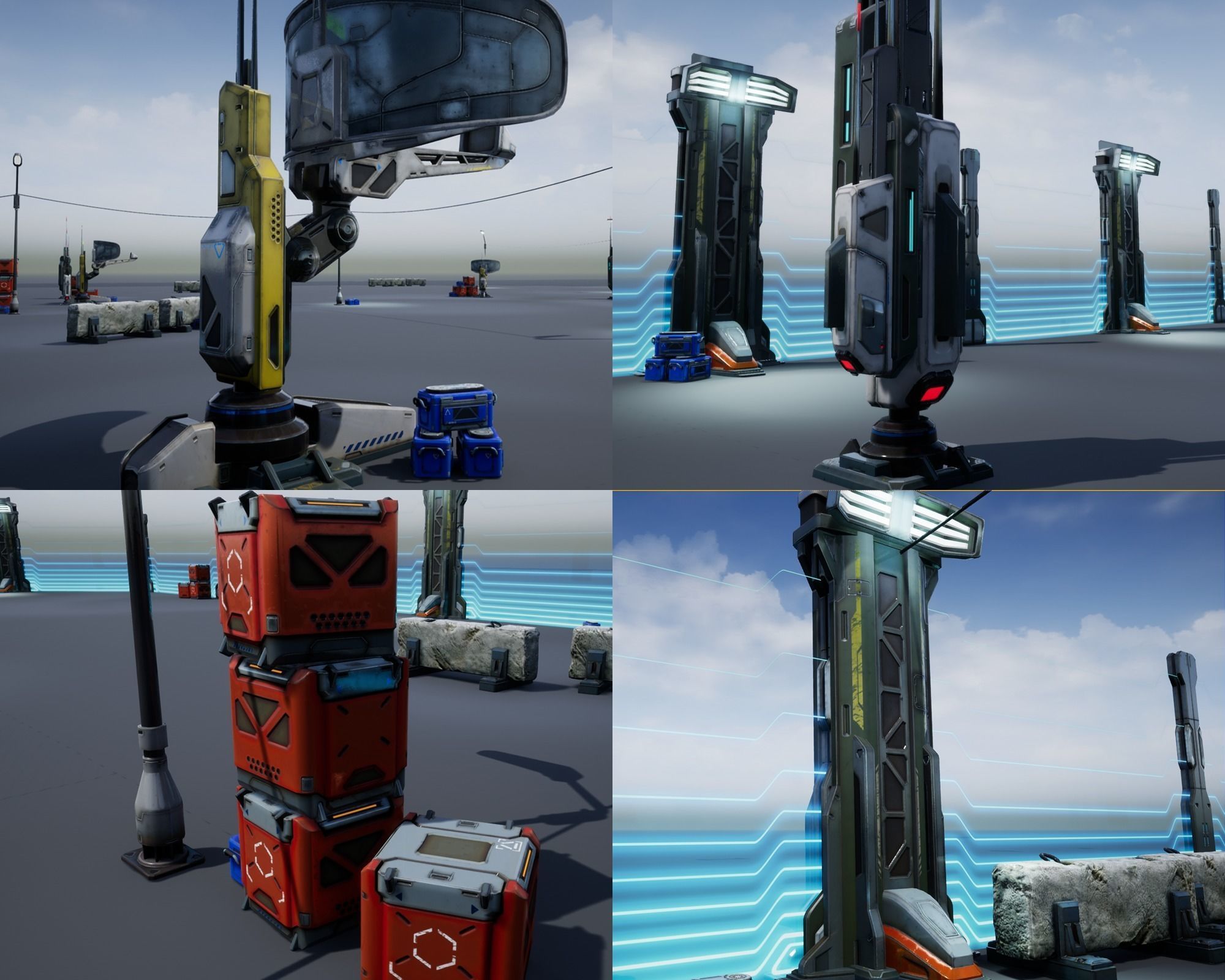 Sci - Fi Props Exterior Pack Low-poly 3D model_1