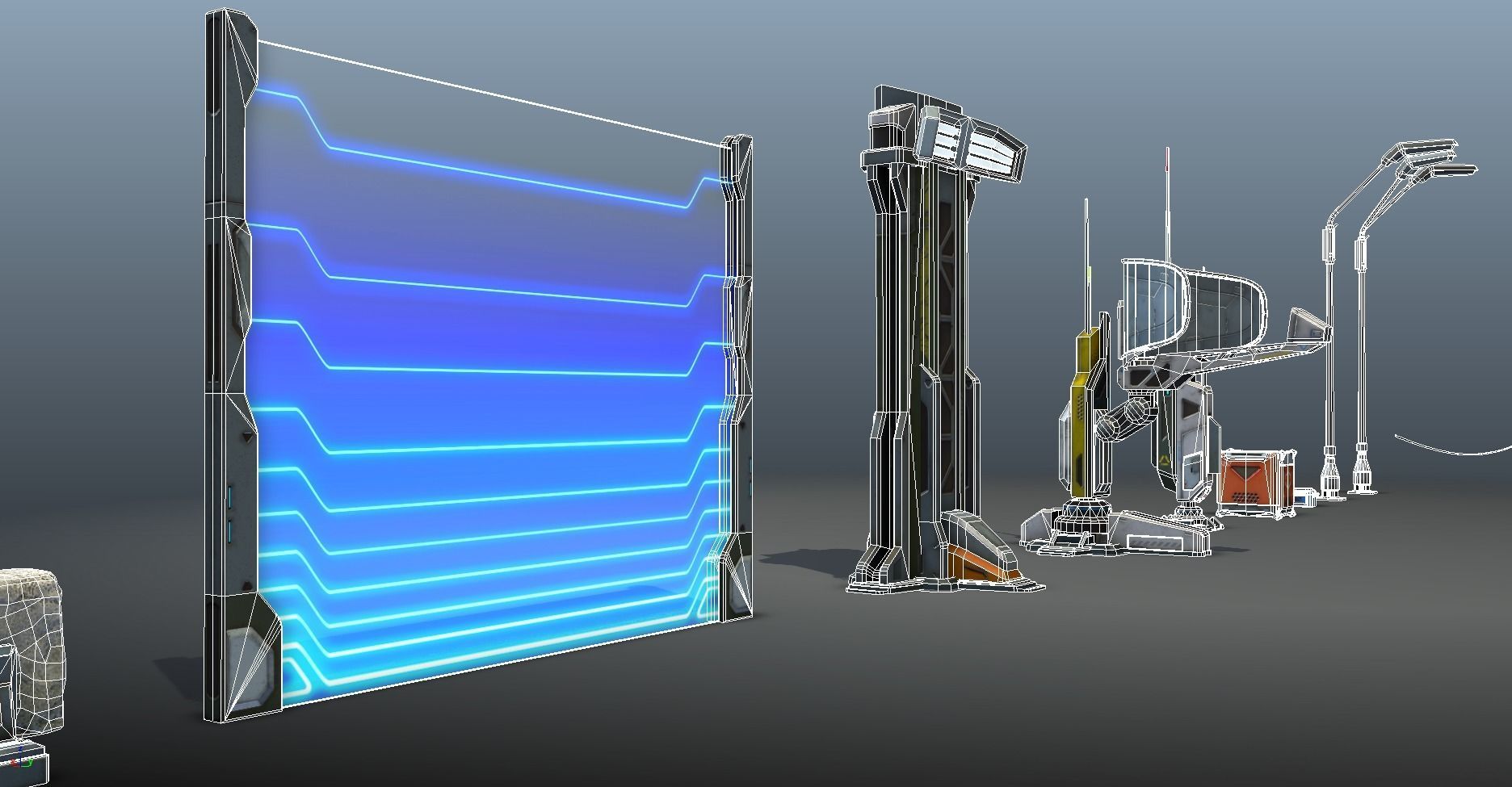 Sci - Fi Props Exterior Pack Low-poly 3D model_45