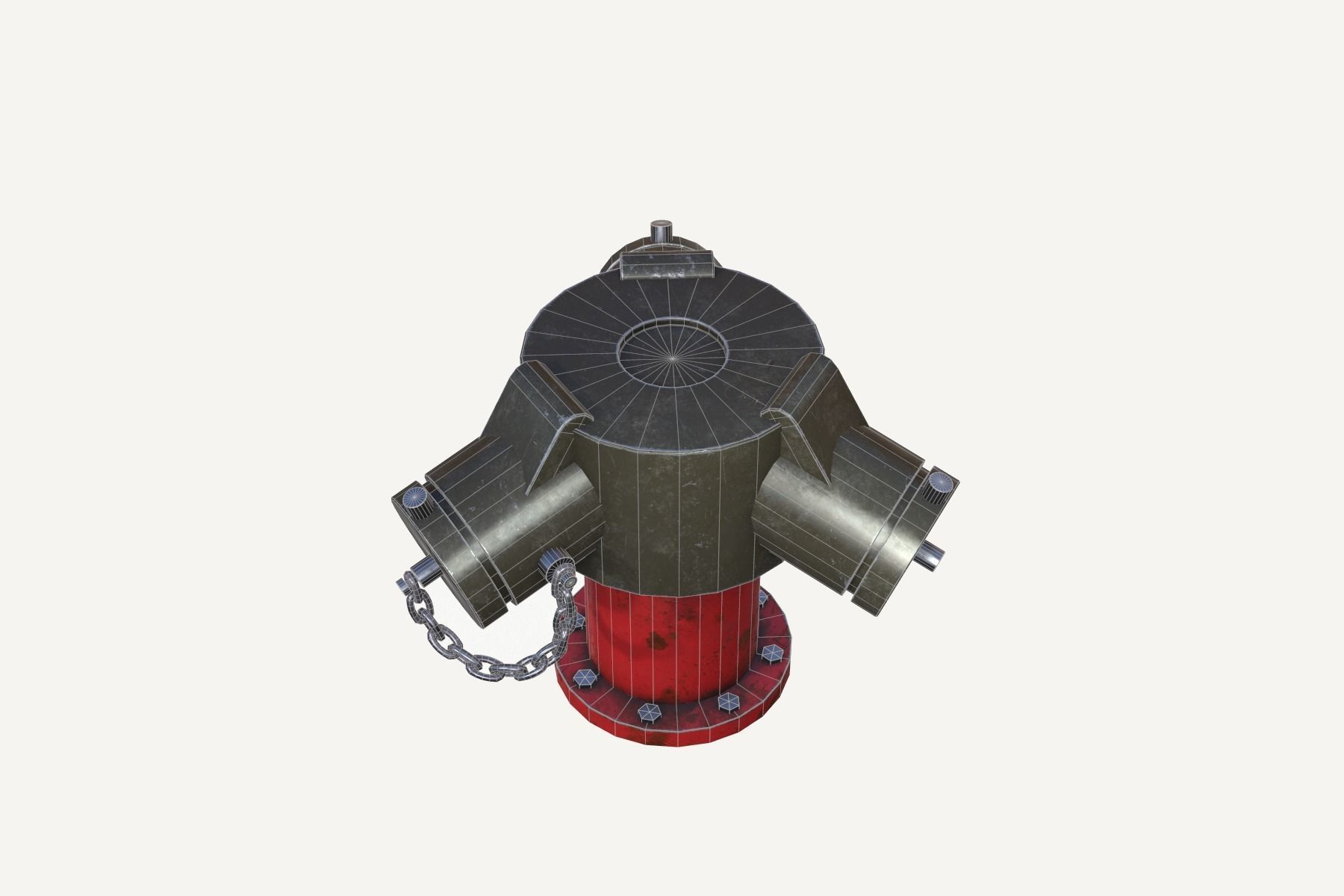 Water Hydrant Low-poly 3D model_7