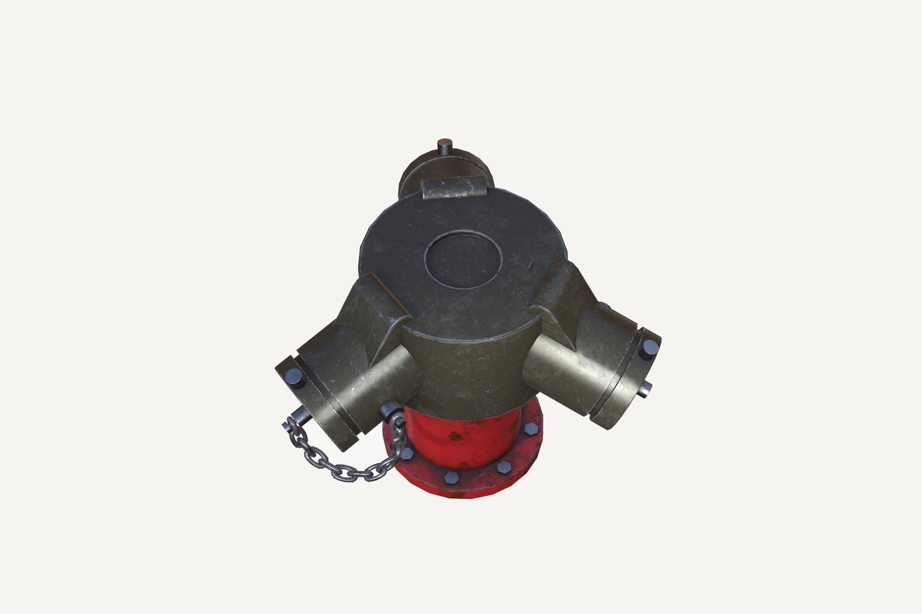 Water Hydrant Low-poly 3D model_6