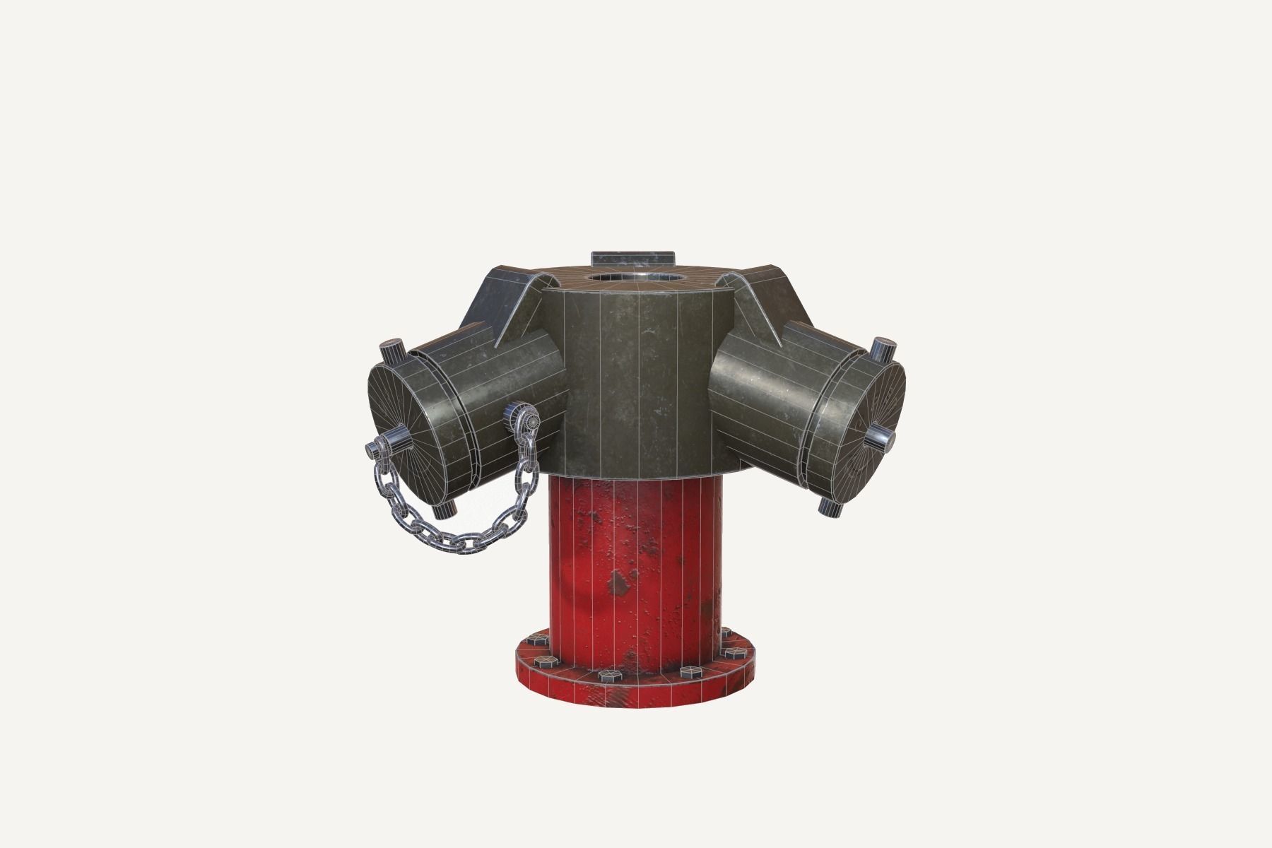 Water Hydrant Low-poly 3D model_8