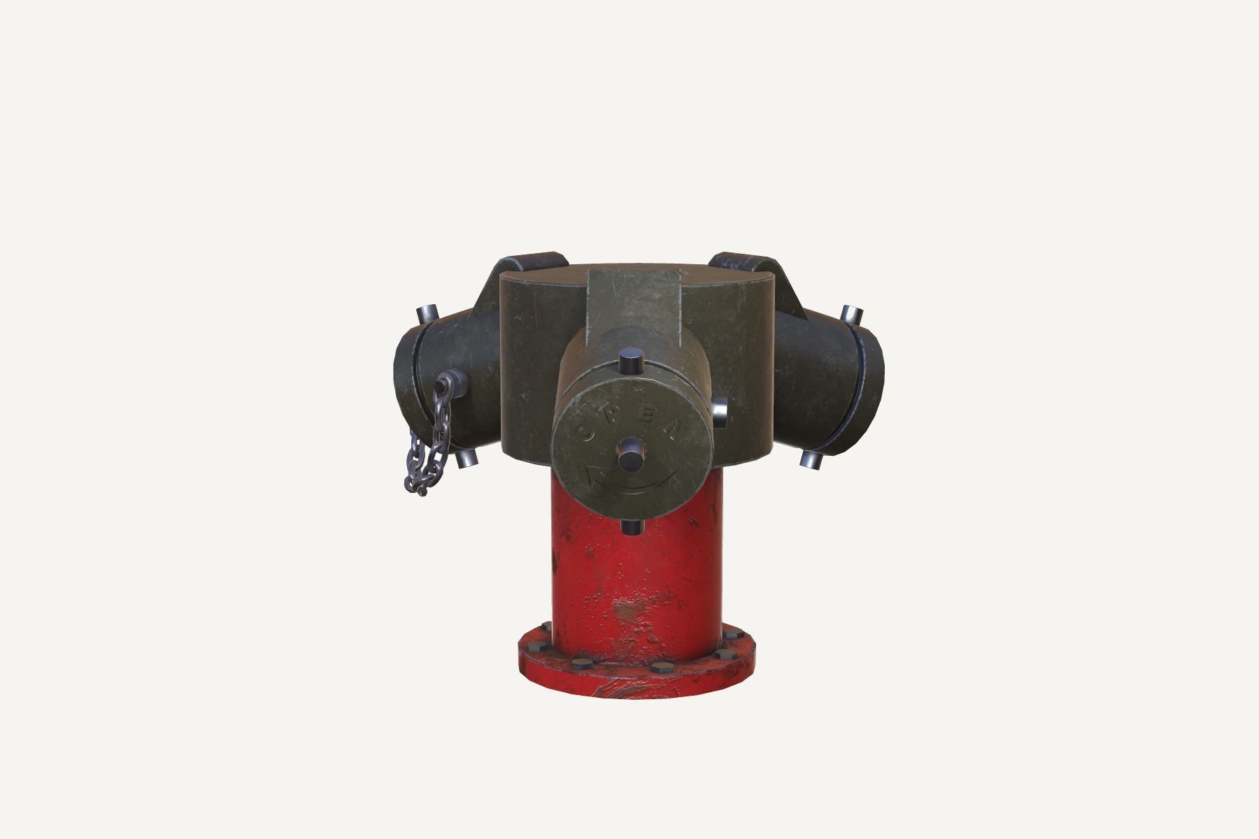 Water Hydrant Low-poly 3D model_2