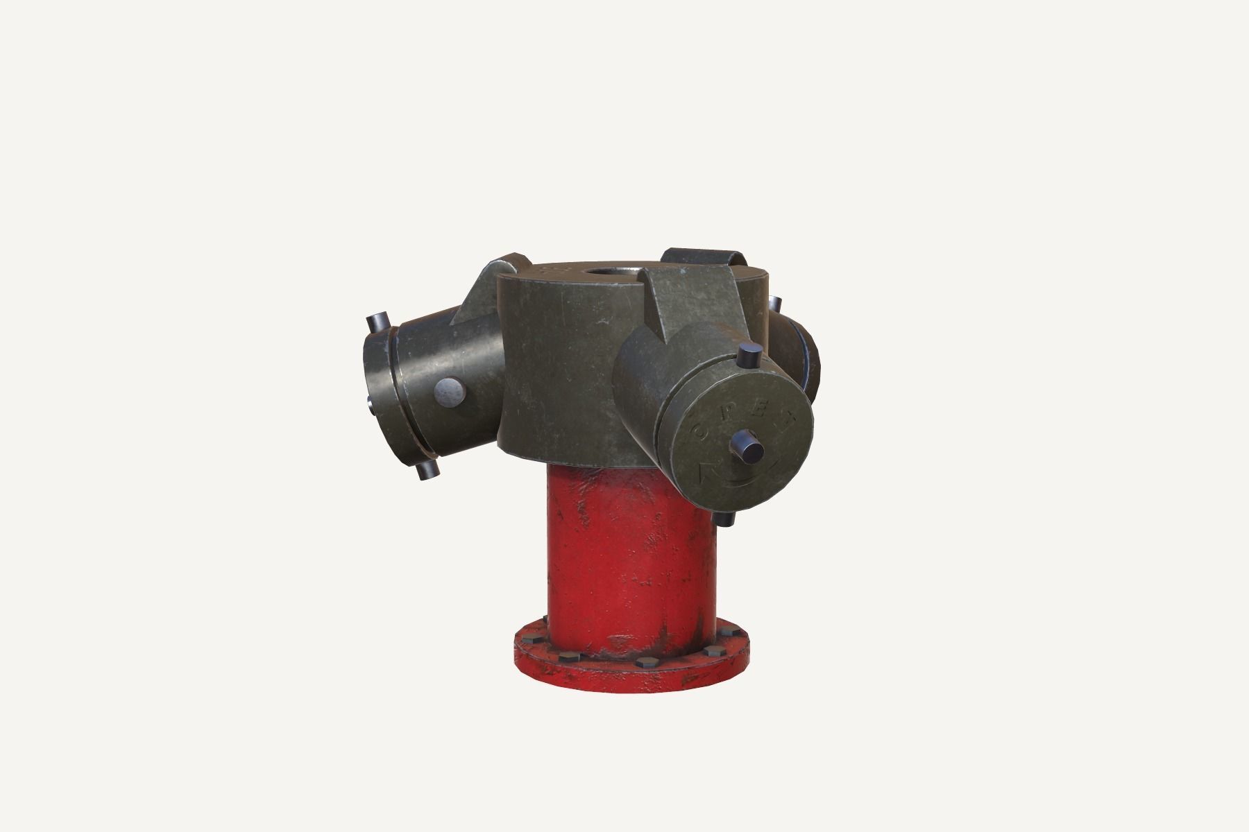 Water Hydrant Low-poly 3D model_5