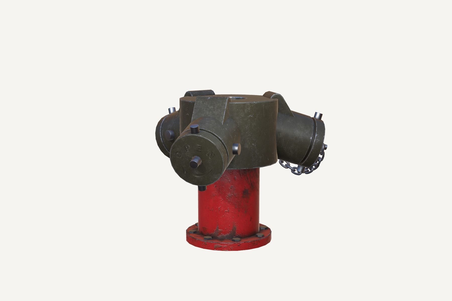 Water Hydrant Low-poly 3D model_4