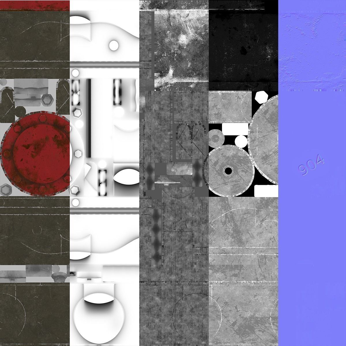 Water Hydrant Low-poly 3D model_9