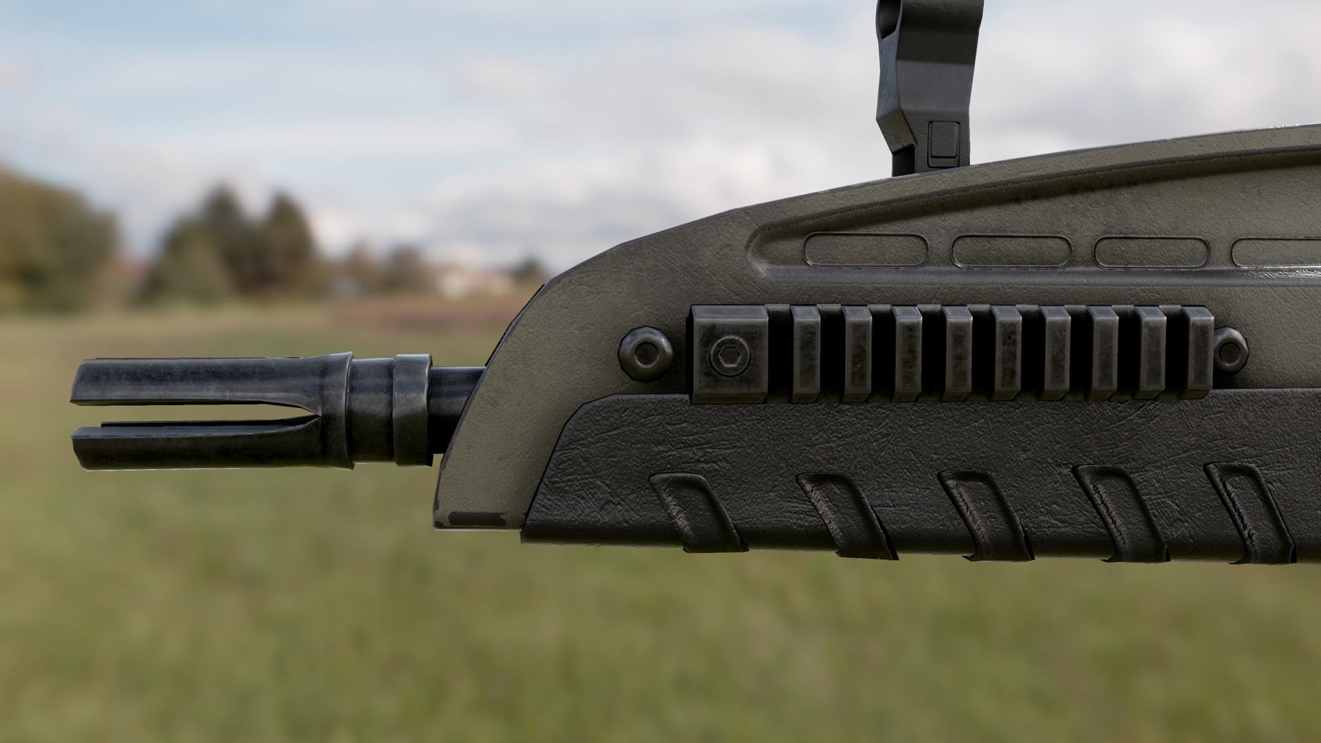 FPS XM8 Assault Rifle Low-poly 3D model_4