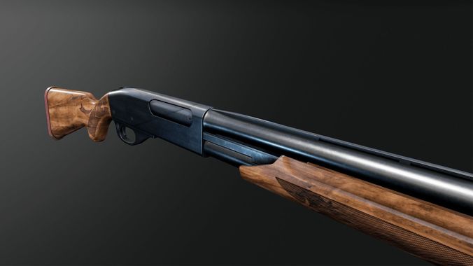 870 American Classic Shotgun Low-poly 3D model