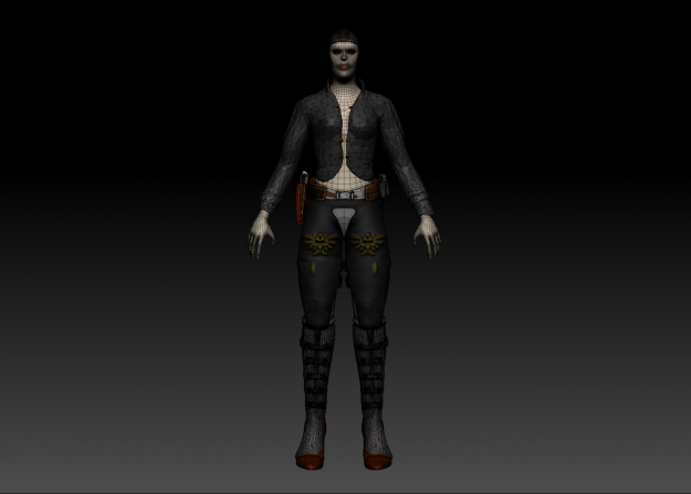 Angry Betty  Sci-Fi Lady Low-poly 3D model_4