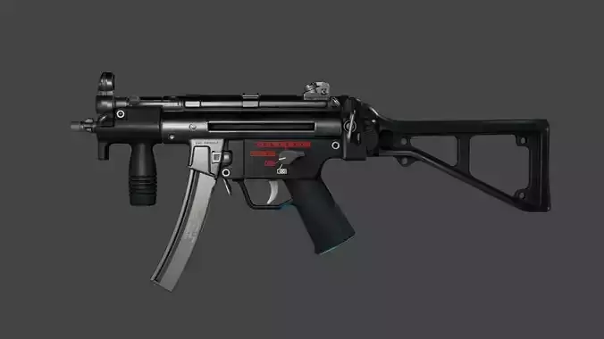 FPS MP5k SMG Pack Low-poly 3D model