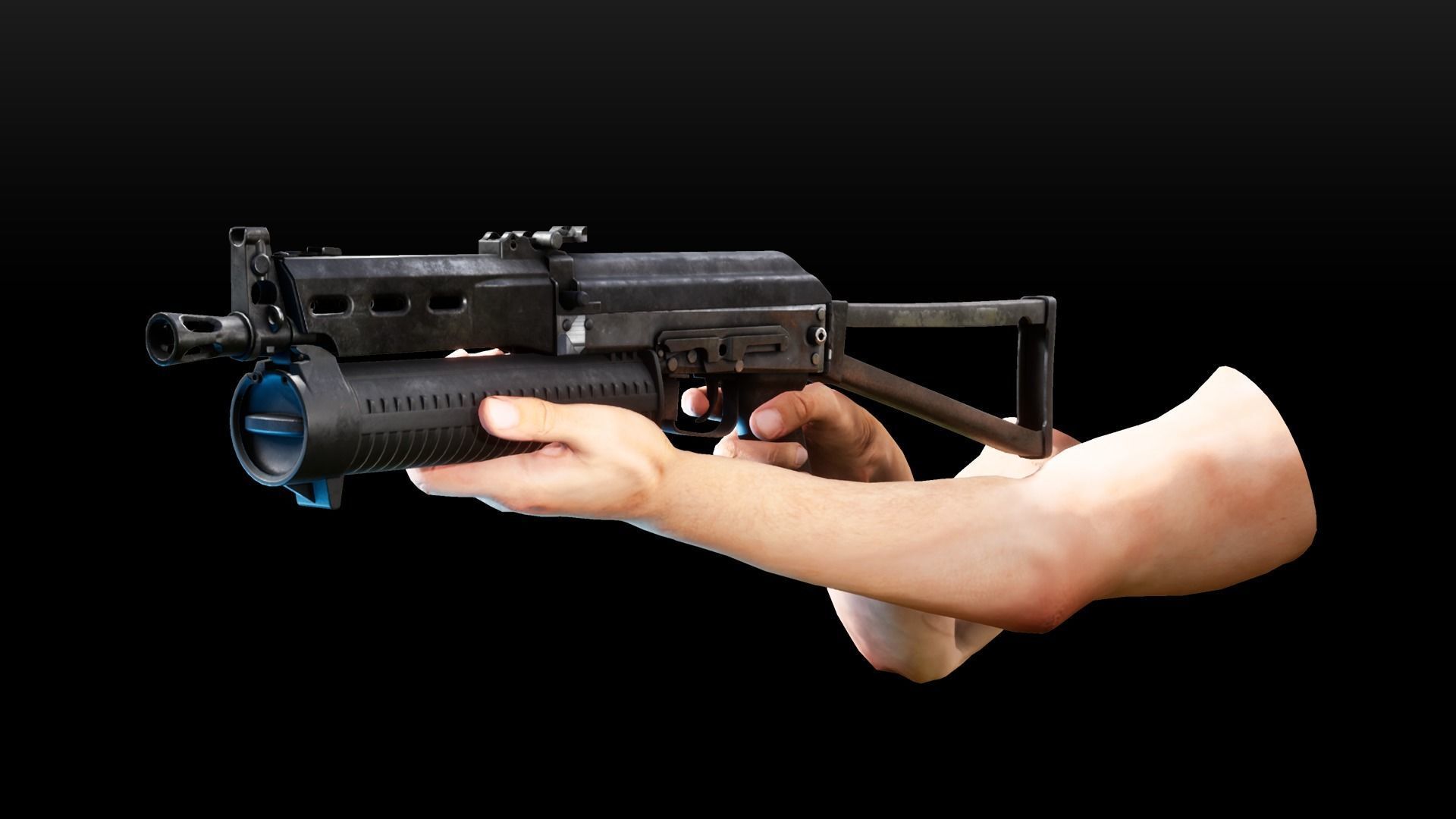Animated PP19 SMG Weapon Pack Low-poly 3D model_3