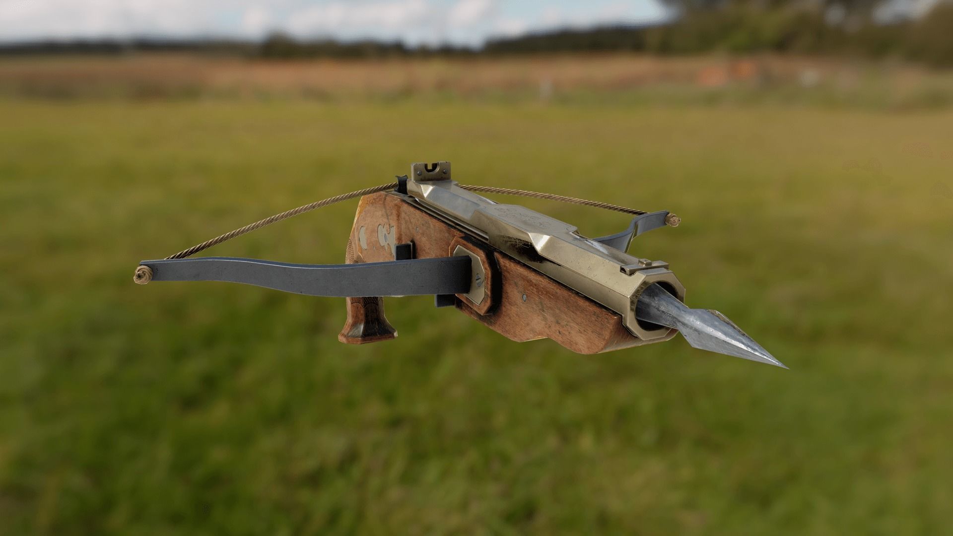 Hand Crossbow Low-poly 3D model_4