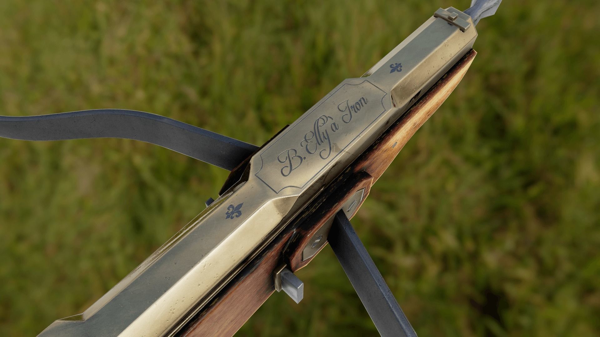 Hand Crossbow Low-poly 3D model_2