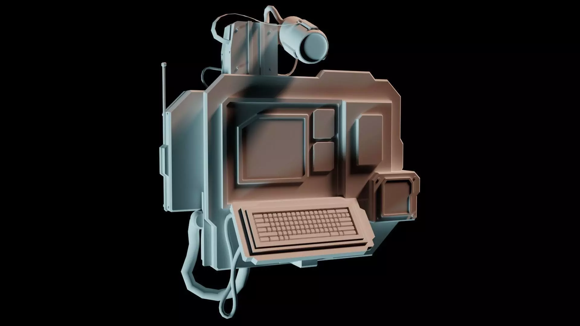 Science fiction information box Free low-poly 3D model