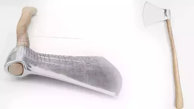 Realistic Axe low-poly 3d model