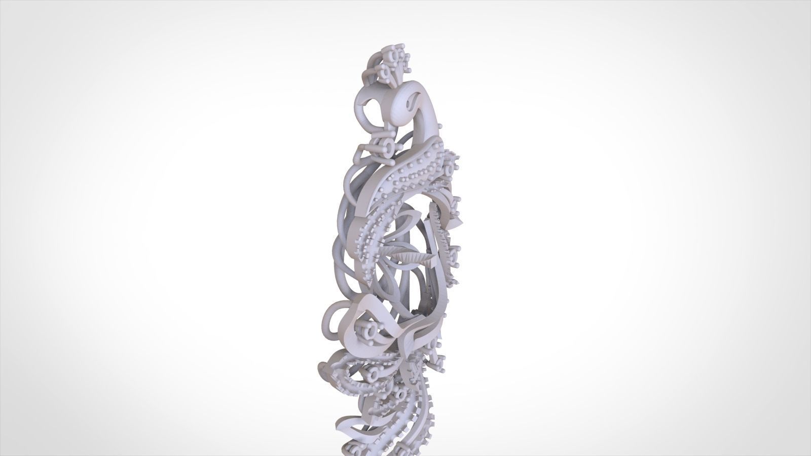 phoenix pattern sculpture 3D model_5
